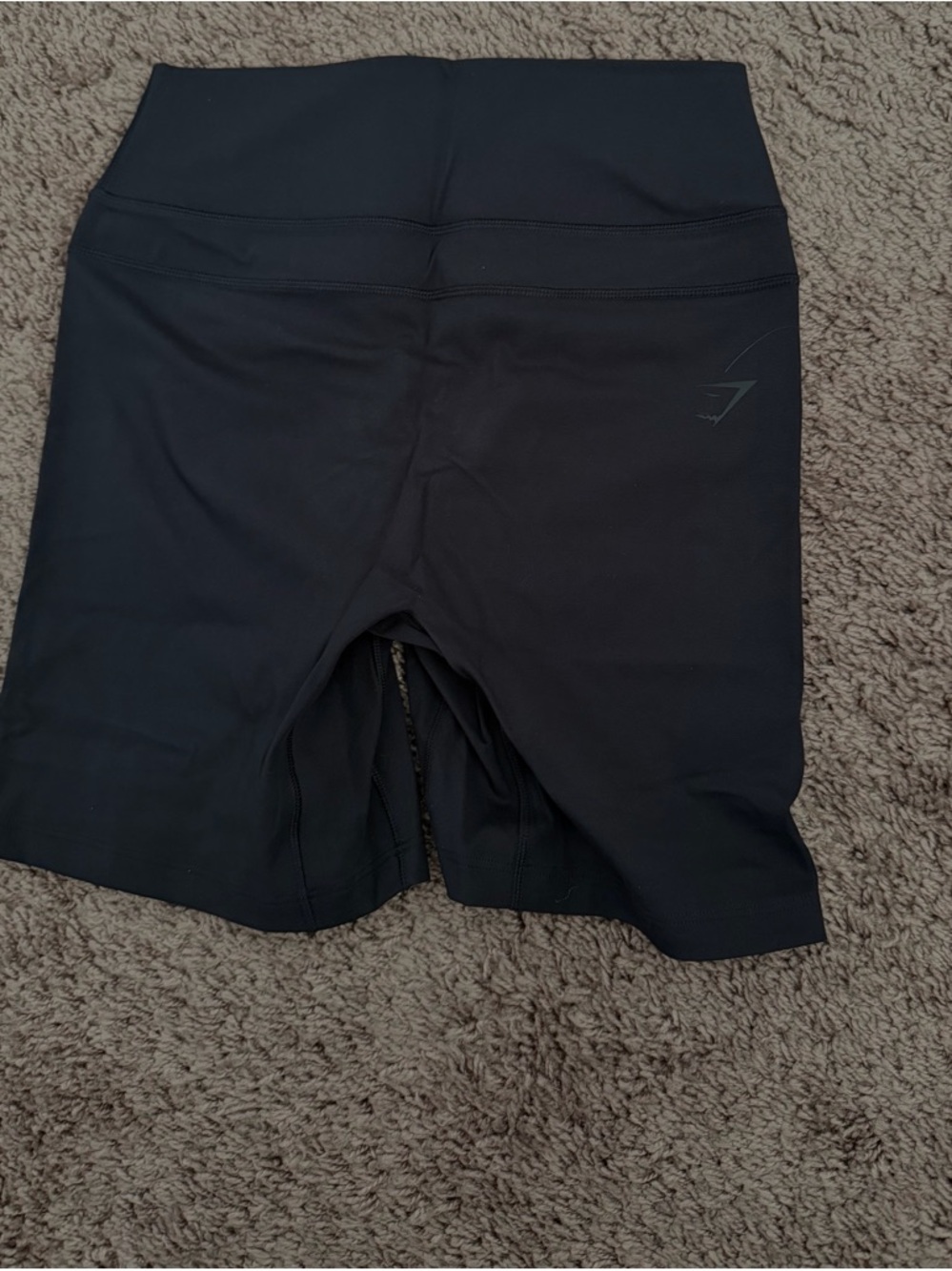 Gymshark Black High-Rise Bike Shorts with Logo Whitney Collection